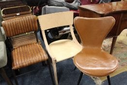 FOUR ASSORTED DINING CHAIRS TO INC A LEATHER EXAMPLE (4)