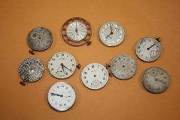 TEN VINTAGE MENS WRISTWATCH MOVEMENTS