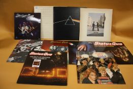 A COLLECTION OF STATUS QUO LP RECORDS ETC TOGETHER WITH THREE PINK FLOYD LP'S TO INCLUDE DARK SIDE