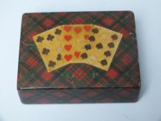 AN VICTORIAN TARTANWARE CARD BOX