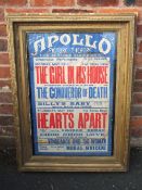 AN EARLY 20TH CENTURY SILENT MOVIE / VITAGRAPH DRAMA ADVERTISING POSTER FOR THE APOLLO PICTURE