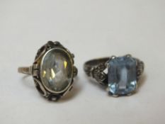 TWO VINTAGE SILVER RINGS