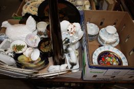 TWO BOXES OF ASSORTED CERAMICS TO INCLUDE AYNSLEY ETC