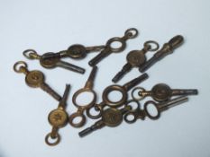 12 ANTIQUE POCKET WATCH KEYS