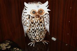 A MODERN METAL OWL FIGURE