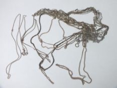 FOURTEEN SILVER CHAINS