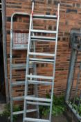 TWO SETS OF ALUMINIUM LADDERS