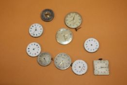 TEN VINTAGE MENS WRISTWATCH MOVEMENTS