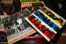 A BOX OF LP RECORDS TO INCLUDE T REX, DIRE STRAITS, ZZ TOP, WHITE SNAKE ETC