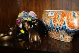 A RETRO SYLVAC PLANTER TOGETHER WITH TWO COALPORT COLLECTABLE FIGURES ETC (5)