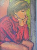 M.M (XX). Impressionist study of a seated young woman, signed with initials upper left, mixed