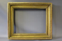 A 19TH CENTURY GOLD FRAME, frame W 8 cm, rebate approx 47 x 37 cm