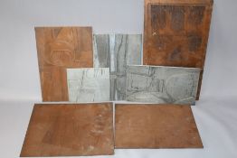 ISLWYN WATKINS (XX). Welsh school, four copper and three white metal etching plates, abstract
