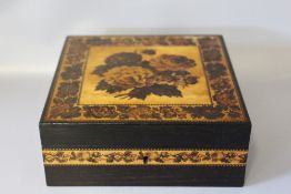 A SQUARE TUNBRIDGEWARE BOX, W 15.25 cm