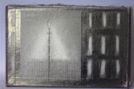 CIRCLE OF LAURENCE STEPHEN LOWRY (1887-1976). A lamp lit street scene, bears signature and date 1949