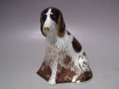 A ROYAL CROWN DERBY COLLECTORS GUILD MOLLY THE DOG PAPERWEIGHT, gold stopper, no box, H 11.5 cm
