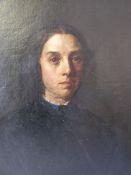 (XVIII-XIX). Italian school, portrait study of a young lady, unsigned, oil on canvas (relined),