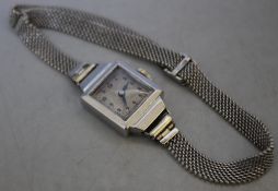 A LADIES COCKTAIL WATCH, inner casing stamped EBE and PLATINUM, case numbered 030135, on