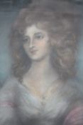 (XVII-XIX). British school portrait study of an elegant young woman, unsigned pastel on paper laid