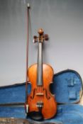 AN ALFRED MORITZ (EXCELSIOR) VIOLIN, with two piece back, interior paper label reading 'Copy of