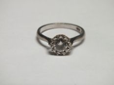 AN 18CT WHITE GOLD DIAMOND SOLITAIRE RING, the brilliant cut diamond being of an estimated 0.50