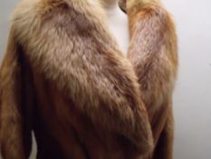 A LADIES VINTAGE MINK AND FOX FUR COAT, the mink fur possible 'red glow' with matched fox fur