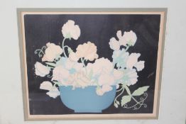 JOHN HALL THORPE (1874-1947). Still life study of flowers in a vase 'Sweet Peas', signed in pencil