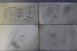 CIRCLE OF LAURENCE STEPHEN LOWRY (1887-1976). Four sketches, various subjects, three bearing