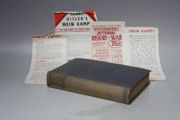 MEIN KAMPF UNEXPURGATED EDITION 1939, together with three Mein Kampf book advertisement flyers, book