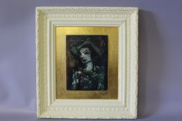 (XX). South African school, impressionist portrait study, indistinctly signed upper left, oil on