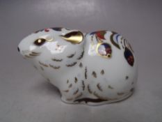 A ROYAL CROWN DERBY COLLECTORS GUILD BANK VOLE PAPERWEIGHT, gold stopper, with box, L 8 cm