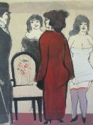 DAVID SCHNEUER (1905-1988). American school, study of a gentleman and three women in a bordello,