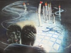 STUART MAXWELL ARMFIELD (1916-1999). Modernist composition with figures 'Doubt', see verso, signed