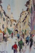 GEORGE RICHARD DEAKINS (1911-1982). Impressionist Eastern street scene with figures, signed lower