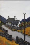 DAVID BARNES (XX-XXI). Welsh school 'Near Bethesda' see verso, signed verso, acrylic on board,