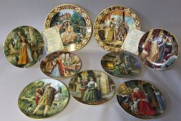 SET OF SEVEN ROYAL DOULTON KING HENRY VIII AND HIS SIX WIVES COLLECTORS PLATES, together with two