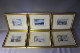 J M W TURNER RA. A set of six gilt framed and glazed 'The Tate Gallery London- Wanderings By The