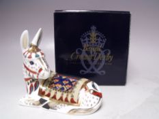 A ROYAL CROWN DERBY LIMITED EDITION 'THISTLE' THE DONKEY PAPERWEIGHT, a signature edition of 1500