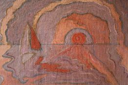 CIRCLE OF HUMPHREY JENNINGS (1907-1950). Modernist seascape with yacht 'Yacht on Mere Snape Suffolk'