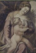 A LATE 17TH / EARLY 18TH CENTURY CONTINENTAL SCHOOL STUDY OF THE MADONNA AND CHILD, tree in