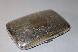 A SHAPED HALLMARKED SILVER CIGAR CASE - BIRMINGHAM 1918, approx weight 190g, H 14 cm