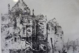 SYDNEY MACKENZIE LITTEN (1887-1949). 'Houses in Dordrecht' see label verso, signed in pencil lower