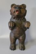 A BLACK FOREST TYPE BEAR STANDING ON HIND LEGS, H 14.5 cm