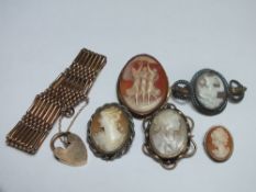 A COLLECTION OF VINTAGE CAMEO BROOCHES, various designs and periods, to include a Victorian oval