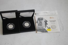 SHERLOCK HOLMES 2019, Piedfort silver proof 50p, a silver proof 50p (Both in cases of issue with