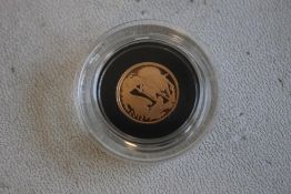 QEII 2012 GOLD 1/4 SOVEREIGN, in case of issue and COA.