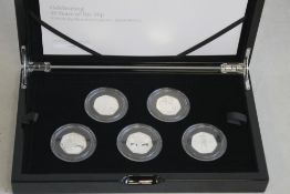 ROYAL MINT, 50 YEARS OF THE 50P SILVER PROOF 5 COIN SET: British Military in case of issue with