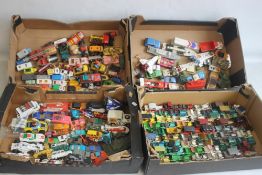 FOUR TRAYS OF UNBOXED PLAYWORN VEHICLES including TV related, Chipperfields Circus, vintage