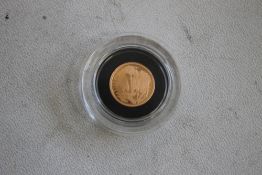 QEII 2012 GOLD 1/4 SOVEREIGN, in case of issue COA.