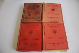 ARMY & NAVY CO-OPERATIVE SOCIETY, LTD. GENERAL PRICE LIST, four volumes 1923-24, 1933-34, 1937-38,
